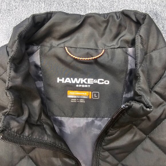 Hawke & Co Sport Performance Puffer Vest Mens Large black quilted full zip - Picture 3 of 12